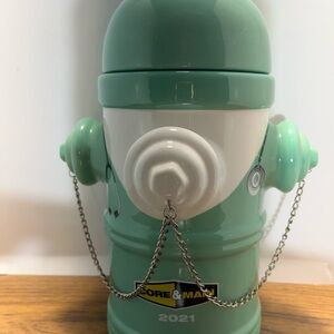 Core & Main 2022 Green White Ceramic Fire Hydrant Cookie Jar Water Is Life